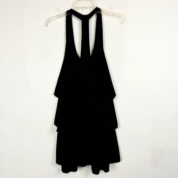 One Teaspoon Plant T-Back Ruffle Tiered Mini Dress Black XS Minimal Whimsigoth - Picture 11 of 15
